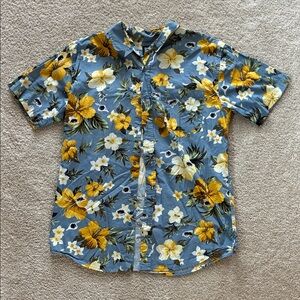 RSQ Blue and Yellow Floral Men's Shirt